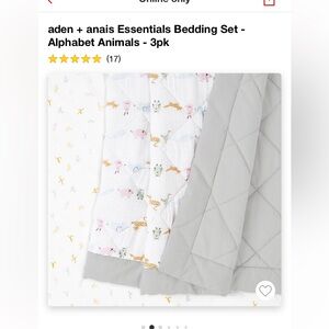 Aden + Anais essentials crib set Alphabet Animals